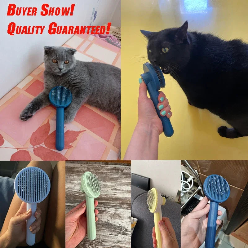 Pet Grooming Brush for Cats & Small Dogs – Hair Removal & Shedding Comb