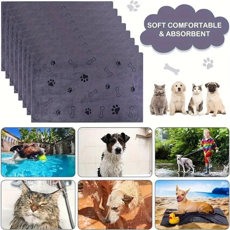 2pcs Soft Microfiber Dog Towels - Quick Dry, Absorbent Pet Bath & Grooming Towels For Dogs Dog Towels Pet Bath Drying Towels Dog