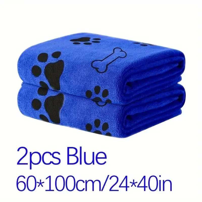 2pcs Soft Microfiber Dog Towels - Quick Dry, Absorbent Pet Bath & Grooming Towels For Dogs Dog Towels Pet Bath Drying Towels Dog