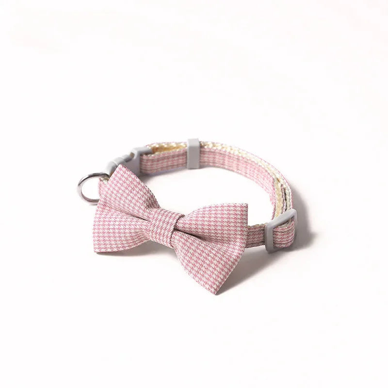 Adjustable Cat Collar with Bow Tie – Stylish & Comfortable Pet Necklace for Cats & Small Dogs