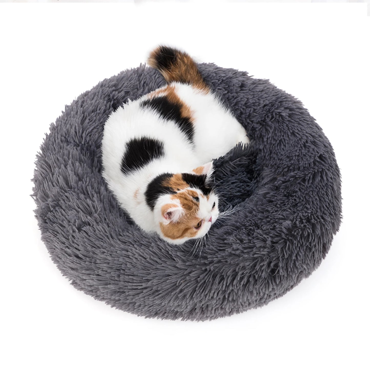 40-100cm Fluffy Pets Dogs Beds Large Round Dog Bed Super Warm Soft Cat House Plush Cat Nest Winter