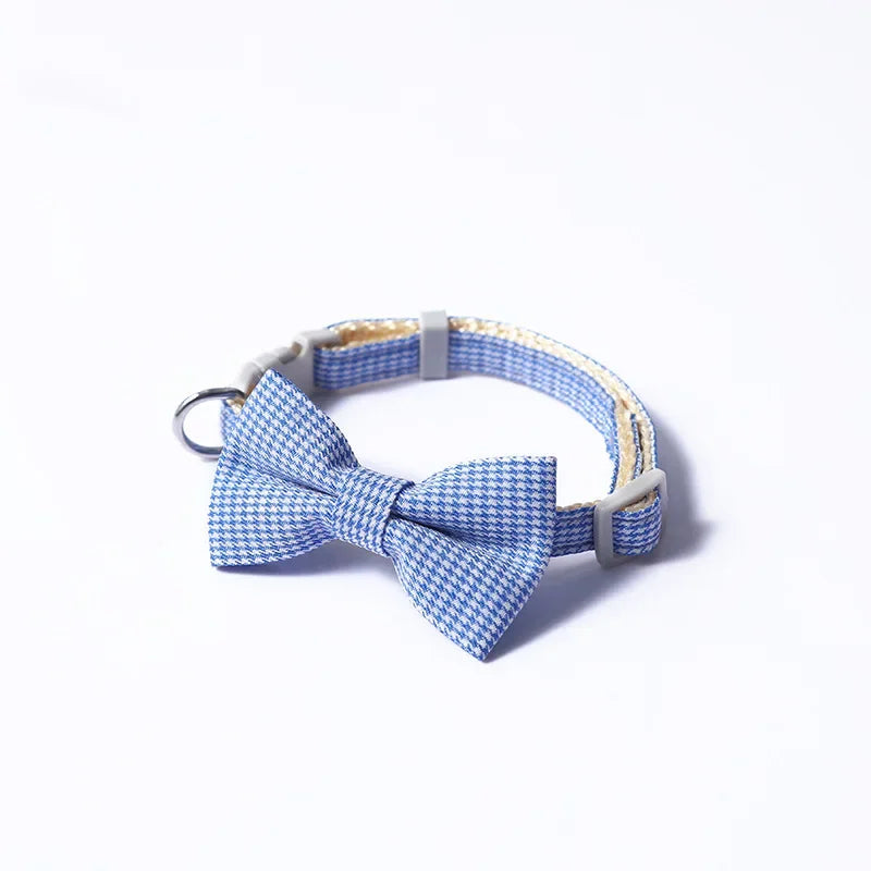 Adjustable Cat Collar with Bow Tie – Stylish & Comfortable Pet Necklace for Cats & Small Dogs