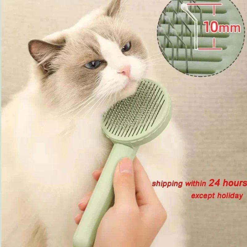 Pet Grooming Brush for Cats & Small Dogs – Hair Removal & Shedding Comb