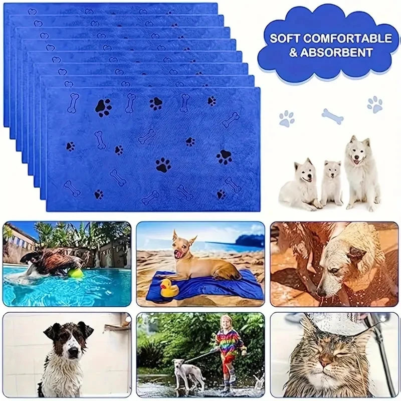 2pcs Soft Microfiber Dog Towels - Quick Dry, Absorbent Pet Bath & Grooming Towels For Dogs Dog Towels Pet Bath Drying Towels Dog